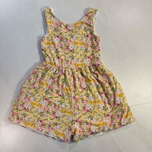 Sweet Honey Floral Romper 5Y | Yellow Pink Spring Boutique Outfit